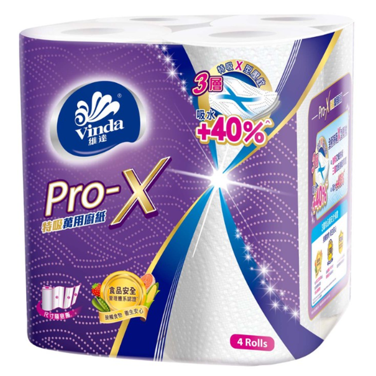 維達Pro-X特吸萬用卷裝廚房紙 4rolls